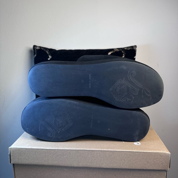 Free People Harbor Platform Sandal in Black slide heel suede leather like new - Picture 6 of 8